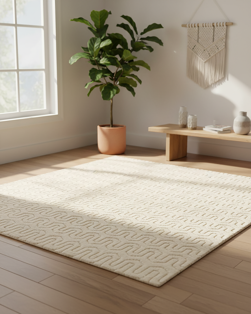 Ivory Rug | Ivory Runner Rug | Ivory Passage Rug | White Rug