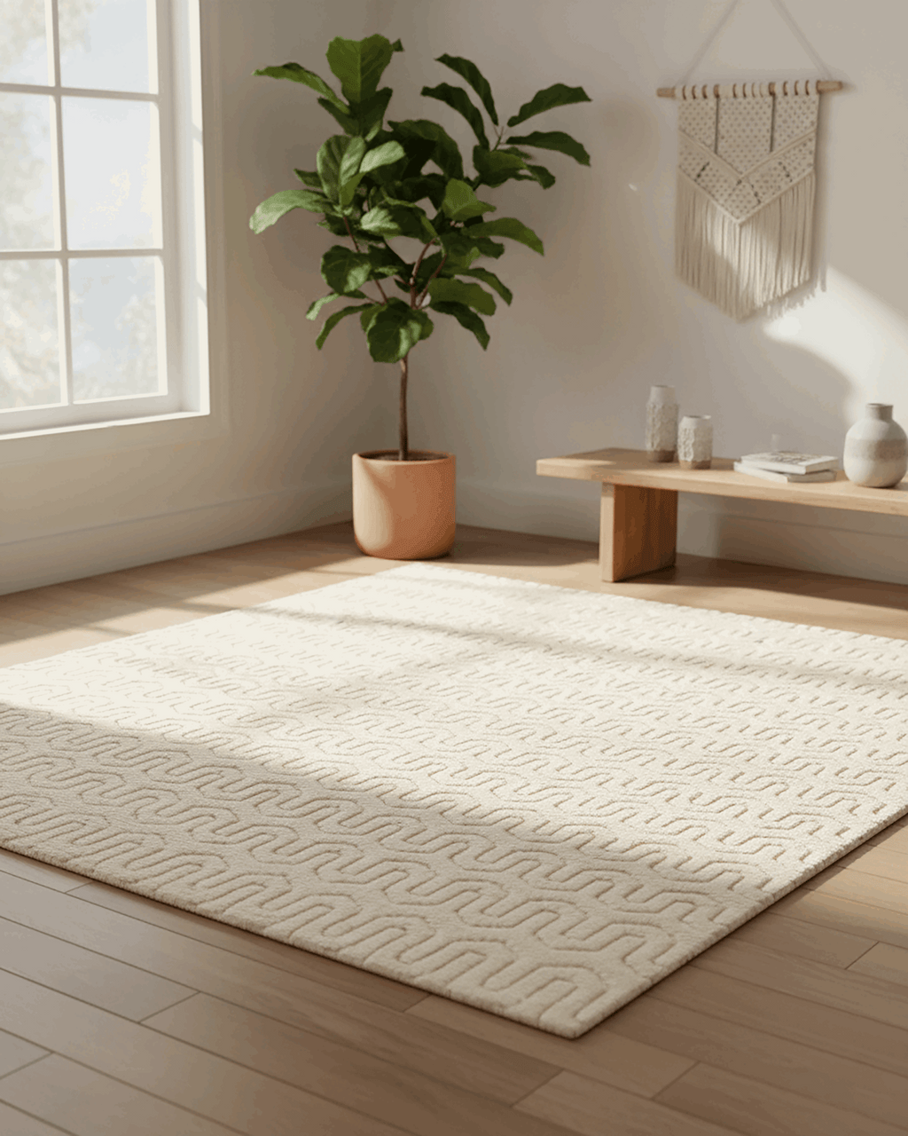 Ivory Rug | Ivory Runner Rug | Ivory Passage Rug | White Rug