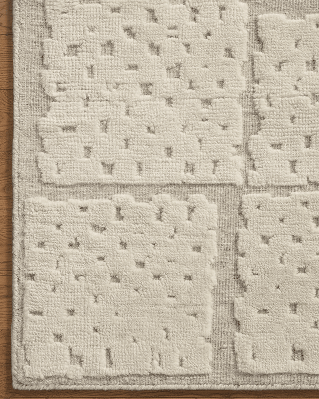 Sandstone Check Rug | Hand Tufted Wool Silk Rug