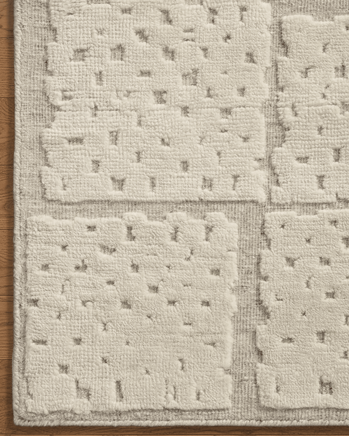 Sandstone Check Rug | Hand Tufted Wool Silk Rug