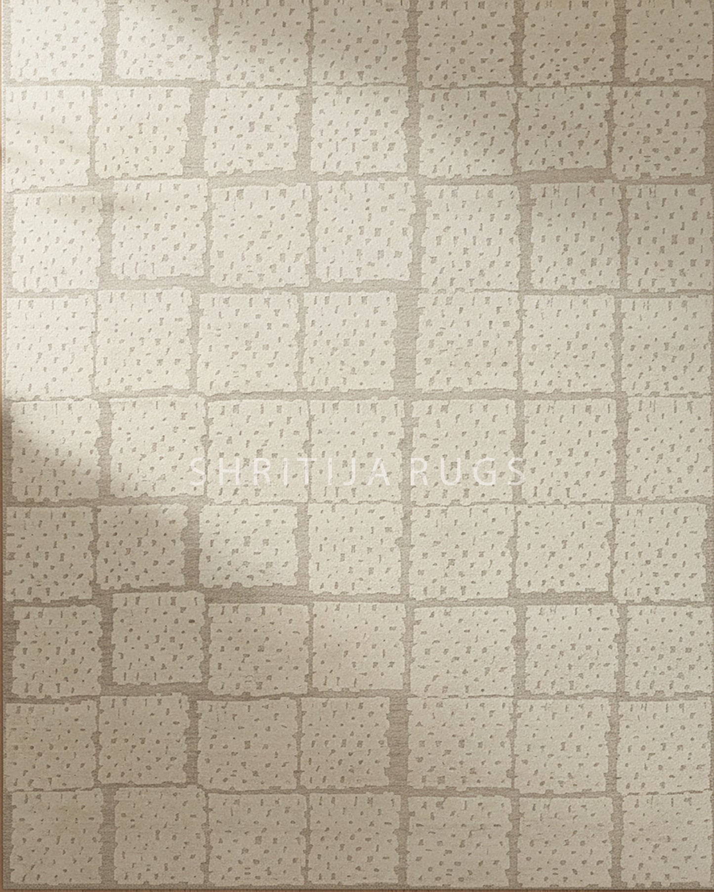 Sandstone Check Rug | Hand Tufted Wool Silk Rug