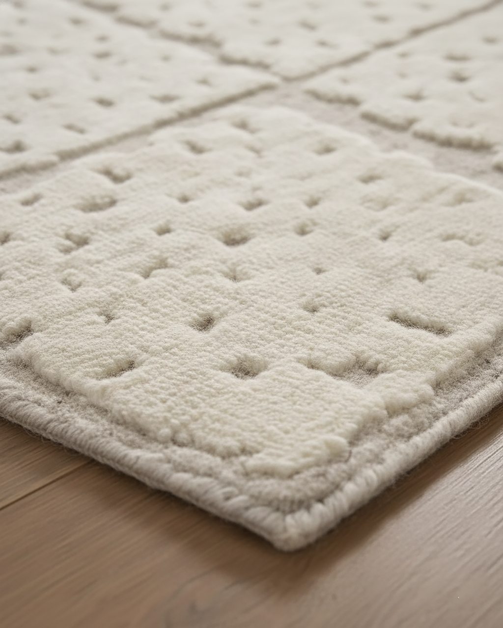 Sandstone Check Rug | Hand Tufted Wool Silk Rug