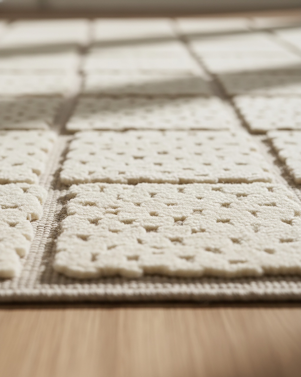 Sandstone Check Rug | Hand Tufted Wool Silk Rug