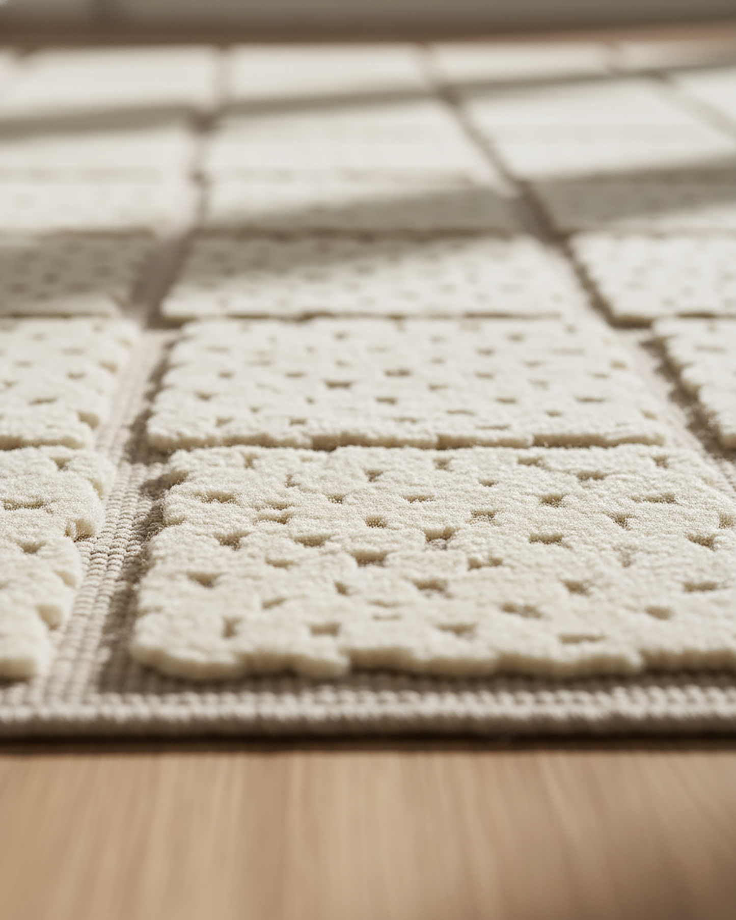 Sandstone Check Rug | Hand Tufted Wool Silk Rug
