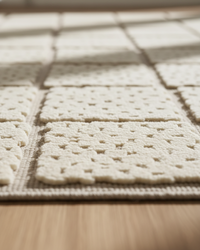 Sandstone Check Rug | Hand Tufted Wool Silk Rug