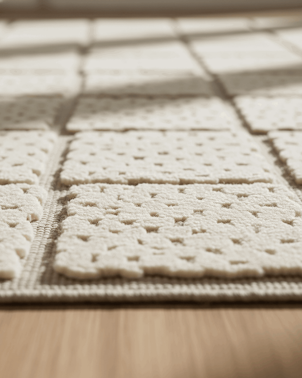 Sandstone Check Rug | Hand Tufted Wool Silk Rug