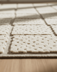 Sandstone Check Rug | Hand Tufted Wool Silk Rug