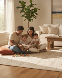 Sandstone Check Rug | Hand Tufted Wool Silk Rug