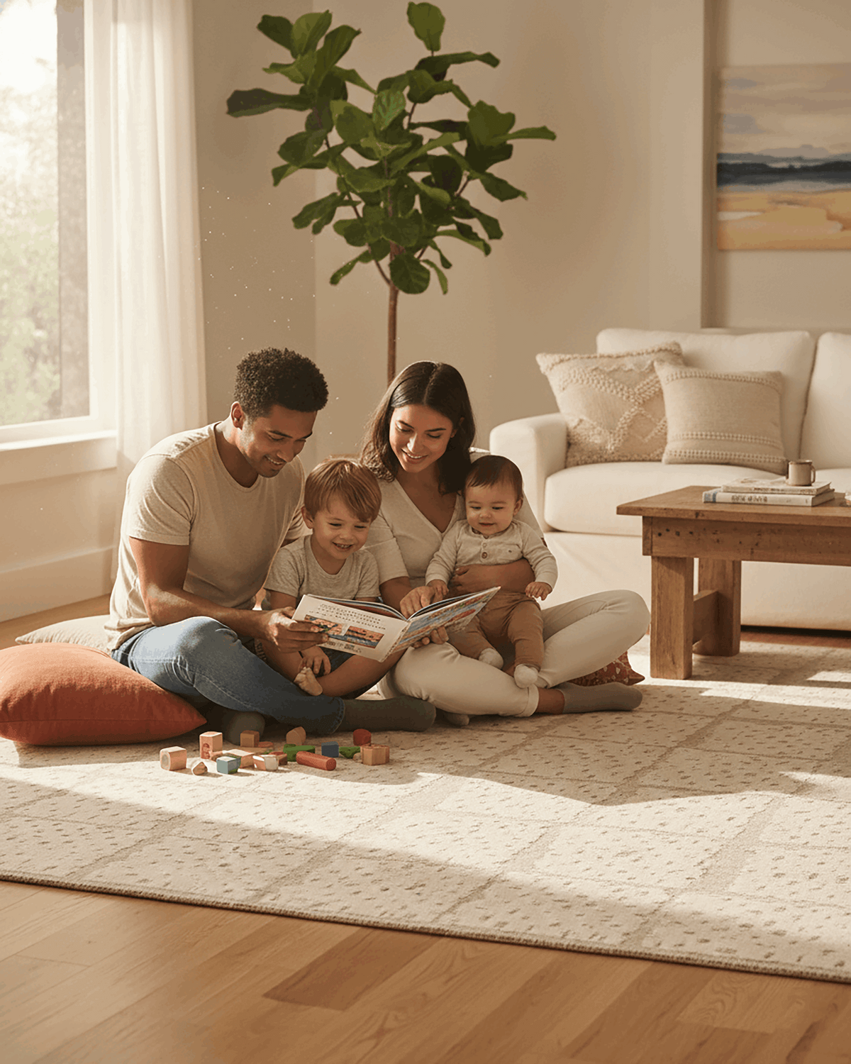 Sandstone Check Rug | Hand Tufted Wool Silk Rug