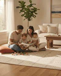 Sandstone Check Rug | Hand Tufted Wool Silk Rug