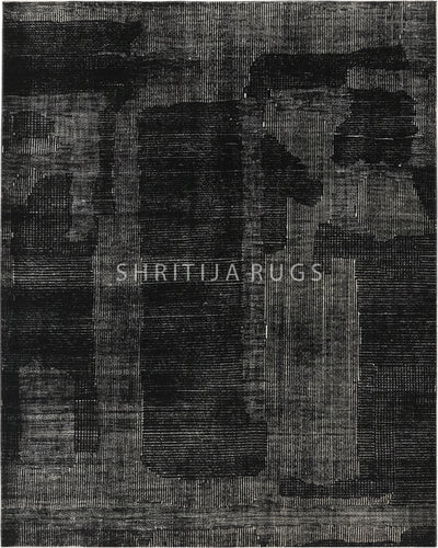 Obsidian Rug Black | Obsidian Area Rug | Hand Knotted Area Rug