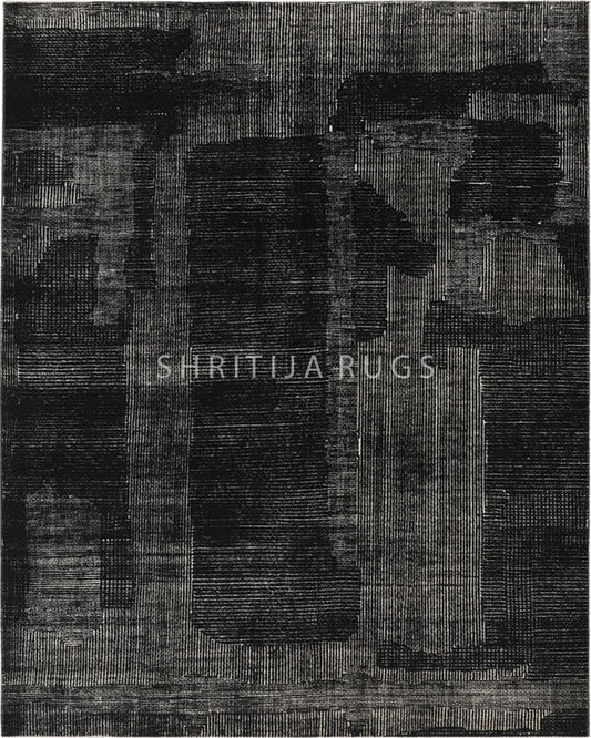 Obsidian Rug Black | Obsidian Area Rug | Hand Knotted Area Rug