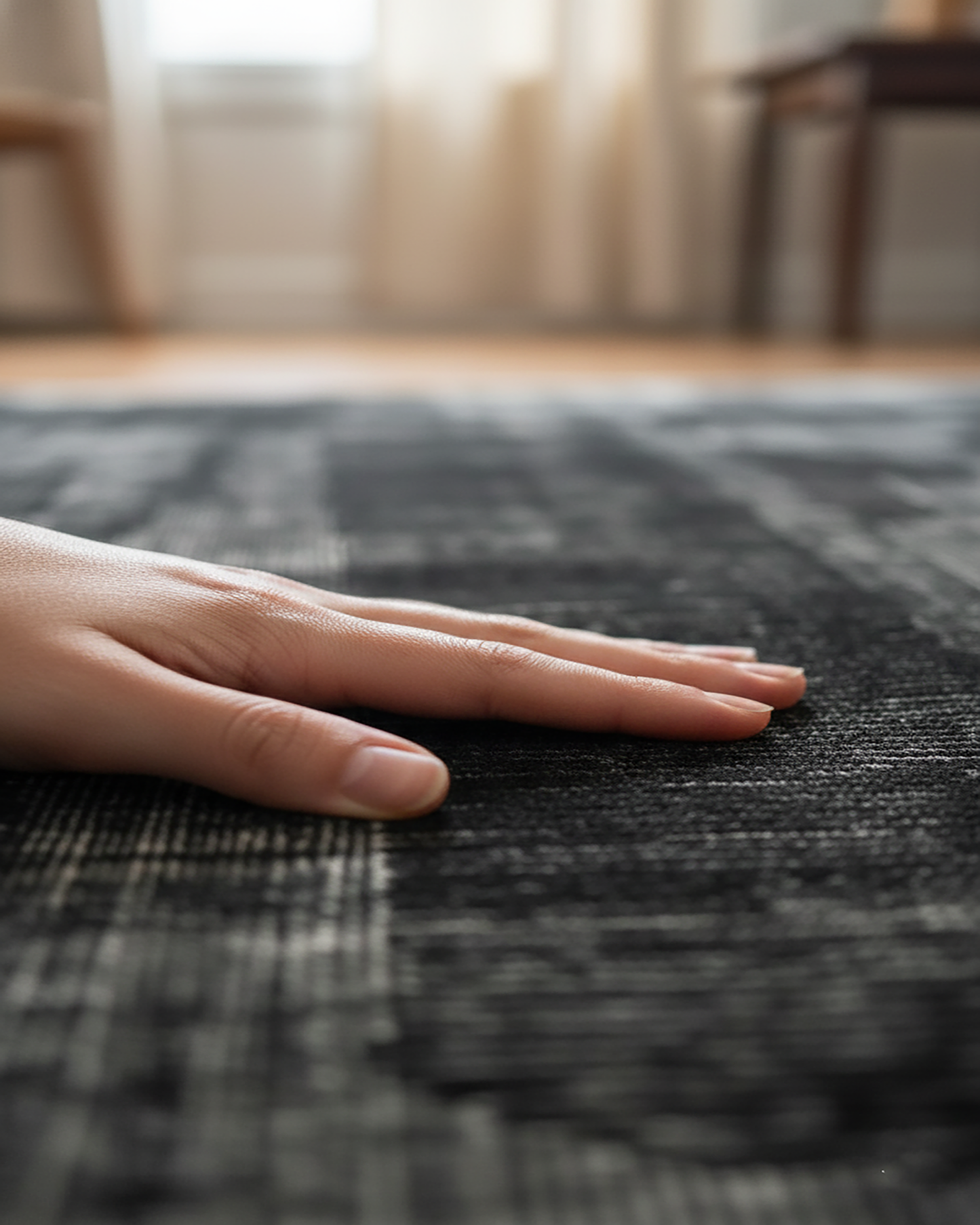Obsidian Rug Black | Obsidian Area Rug | Hand Knotted Area Rug