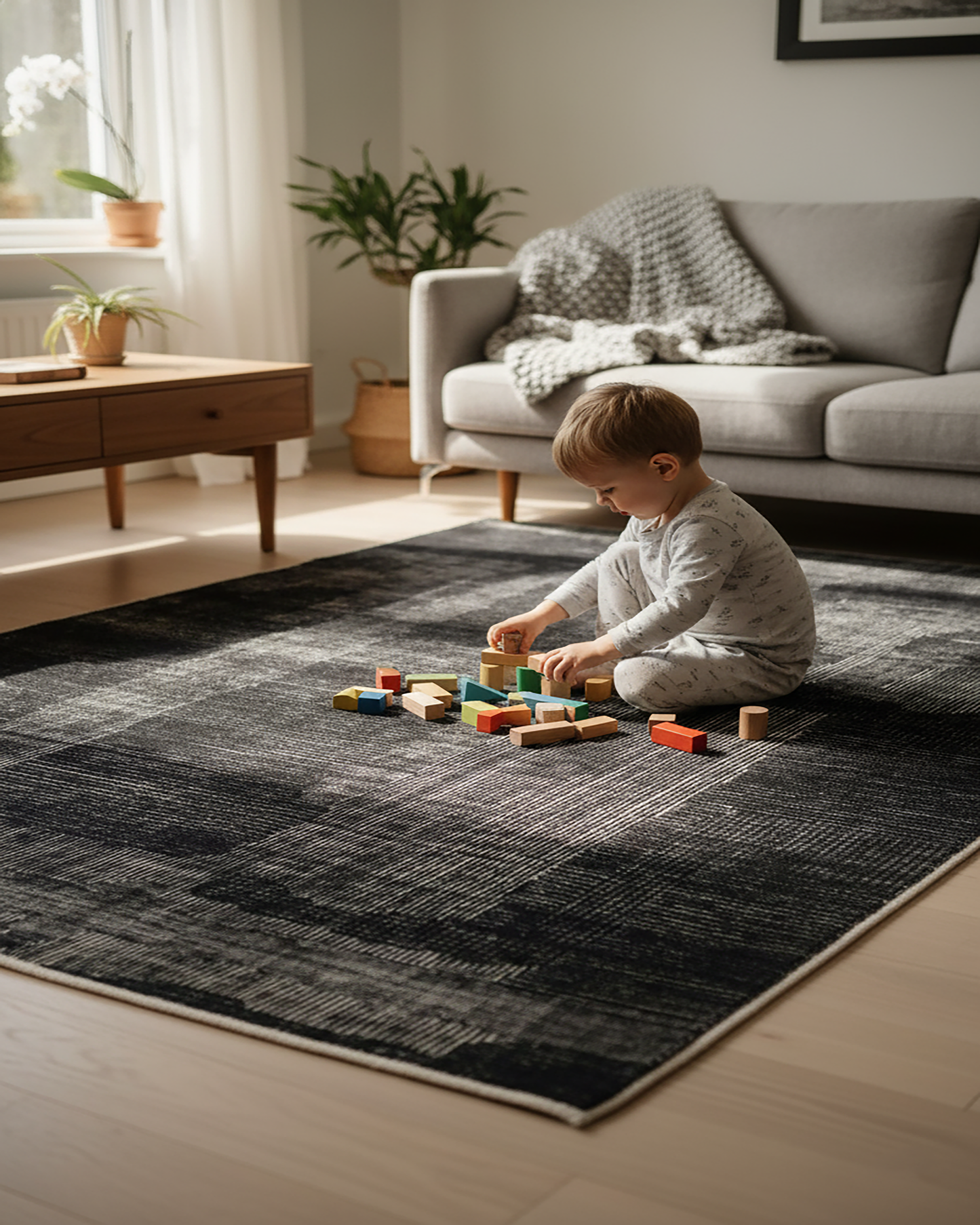 Obsidian Rug Black | Obsidian Area Rug | Hand Knotted Area Rug