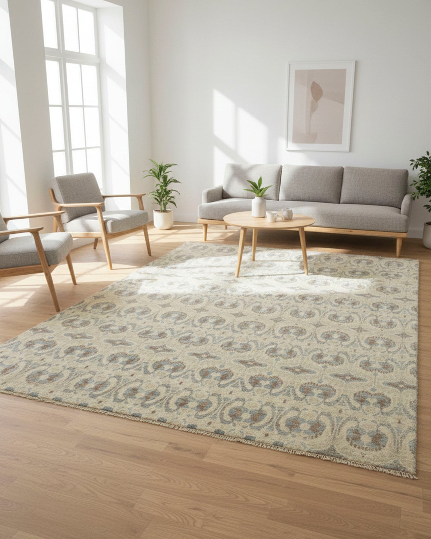 Ikat Traditional Floral Handmade Rug