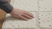 Sandstone Check Rug | Hand Tufted Wool Silk Rug