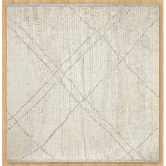 Moroccan Ribbed Grey Ivory Rug
