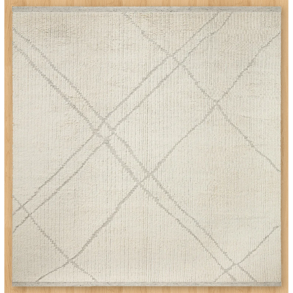 Moroccan Ribbed Grey Ivory Rug  | Best Moroccan Rugs Online