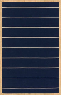 Navy Blue Hand Knotted Weave Dhurrie - Shritija Rugs